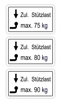 Aufkleber Stützlast